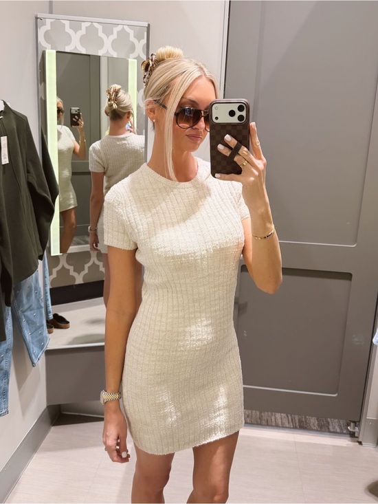 Universal Thread Dresses & Skirts - Universal Thread Cream Ribbed Knit Mini Dress